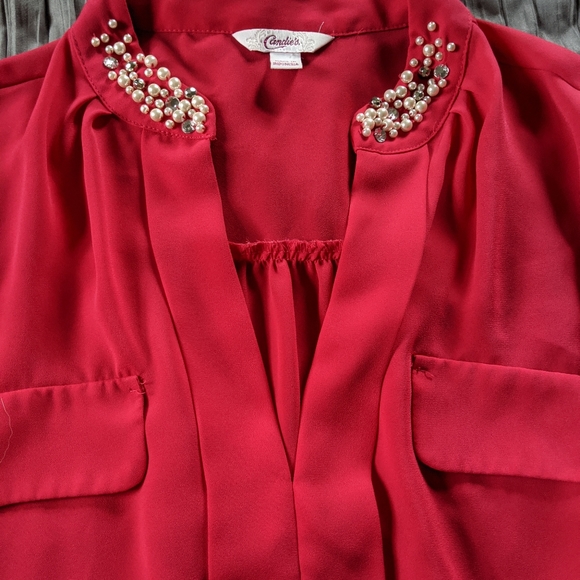 Candies long sleeve large pink blouse - Picture 3 of 8